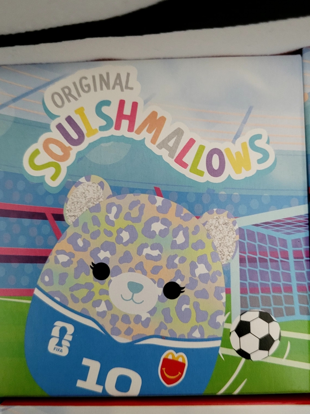 Squishmallows Multicolor Leopard Soccer Plush - Blue Jersey